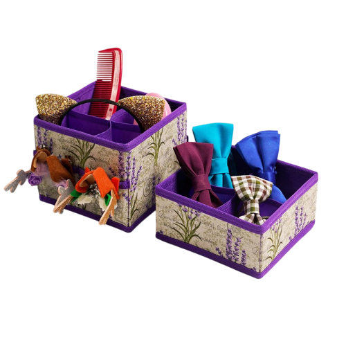 Органайзер д/косметики лаванда набор 2шт. 15*15*12см